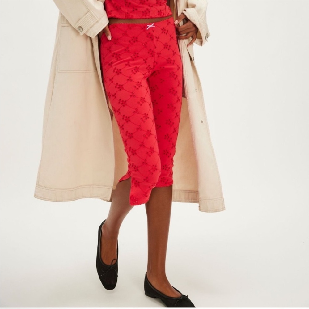 Free People intimately full bloom Red Capri Pants
